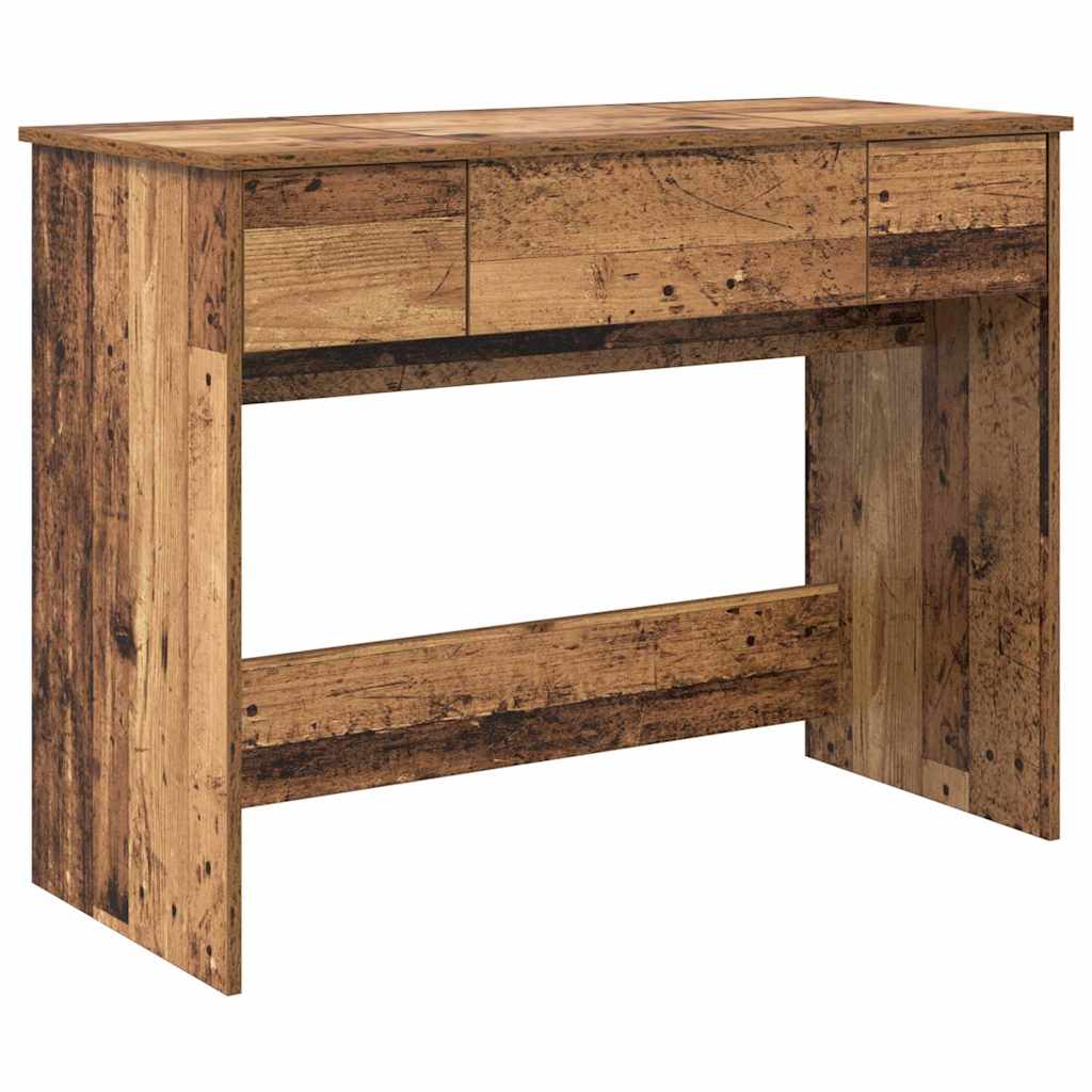 vidaXL Kosmetyczny stół z szufladą Stare drewno 100 x 45 x 76 cm