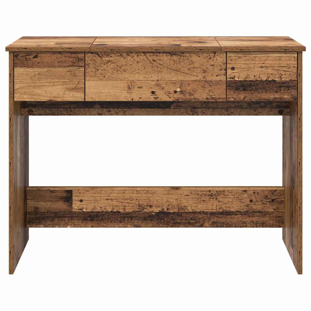 vidaXL Kosmetyczny stół z szufladą Stare drewno 100 x 45 x 76 cm