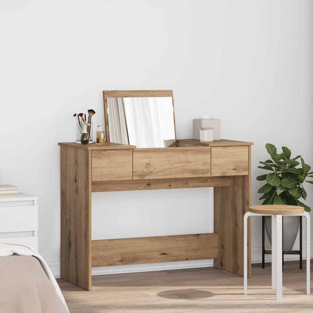 vidaXL Kosmetyczny stół z szufladą Dąb rzemieślniczy 100 x 45 x 76 cm