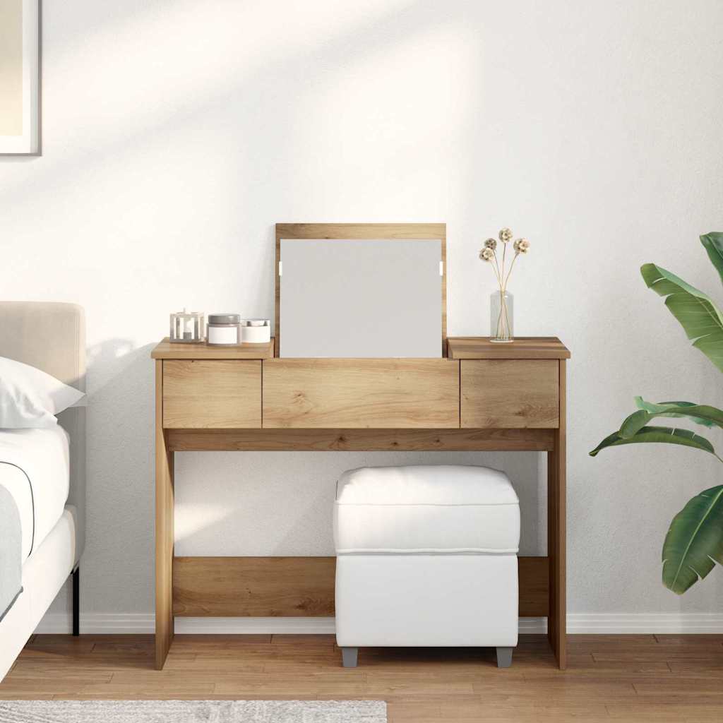vidaXL Kosmetyczny stół z szufladą Dąb rzemieślniczy 100 x 45 x 76 cm