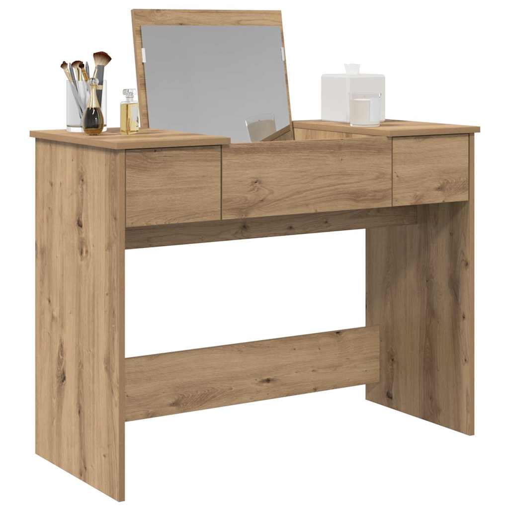 vidaXL Kosmetyczny stół z szufladą Dąb rzemieślniczy 100 x 45 x 76 cm