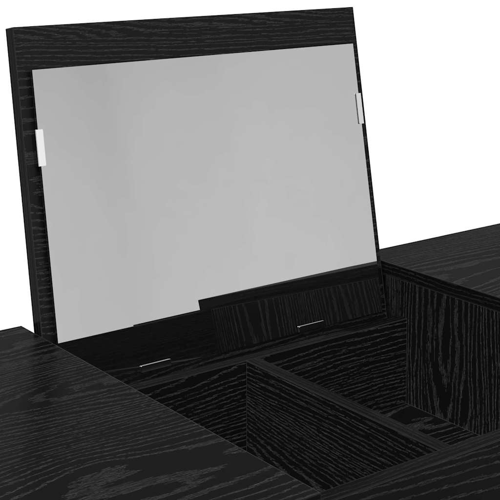 vidaXL Kosmetyczny stół z szufladą Czarny Dąb 100 x 45 x 76 cm
