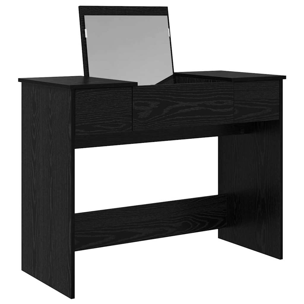 vidaXL Kosmetyczny stół z szufladą Czarny Dąb 100 x 45 x 76 cm