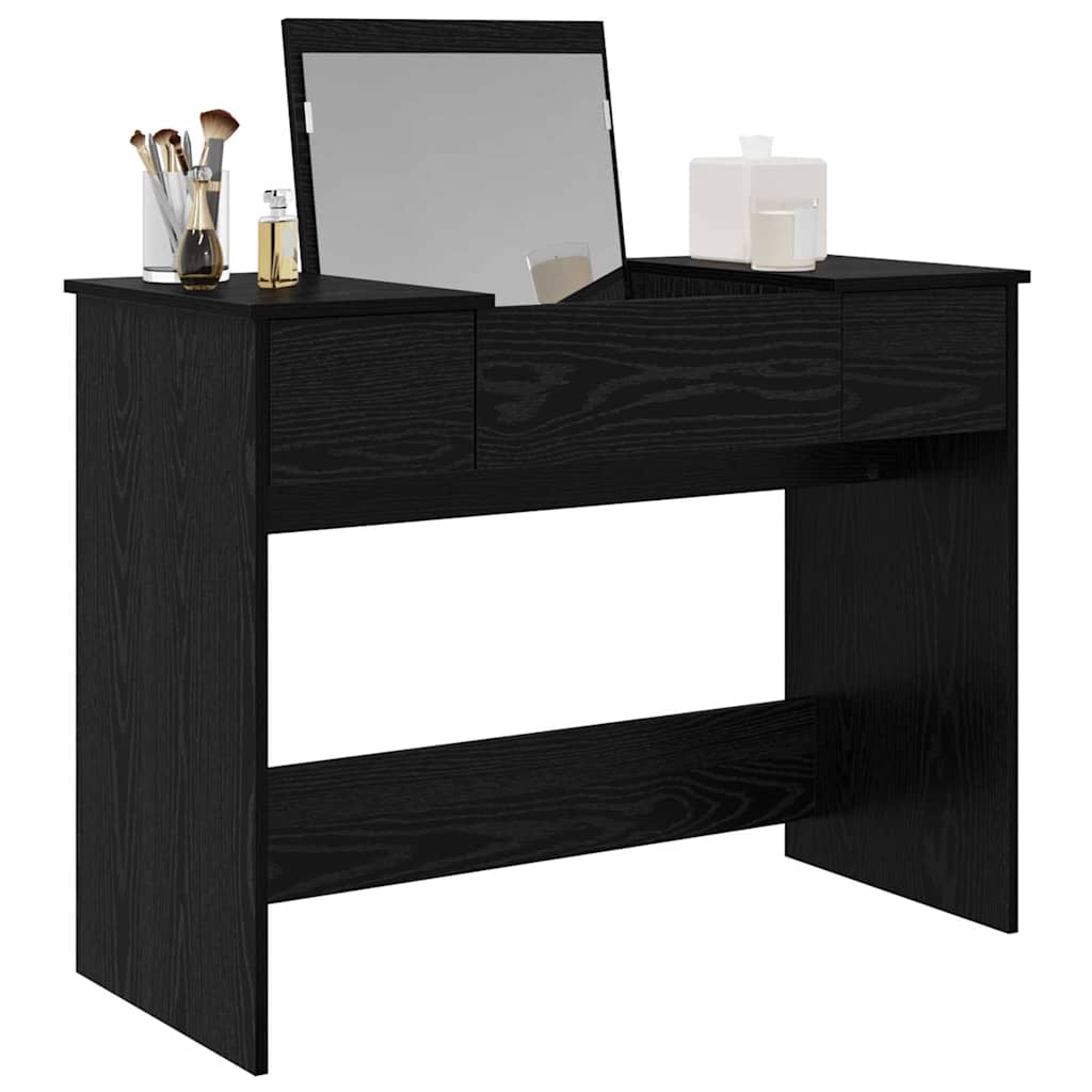 vidaXL Kosmetyczny stół z szufladą Czarny Dąb 100 x 45 x 76 cm