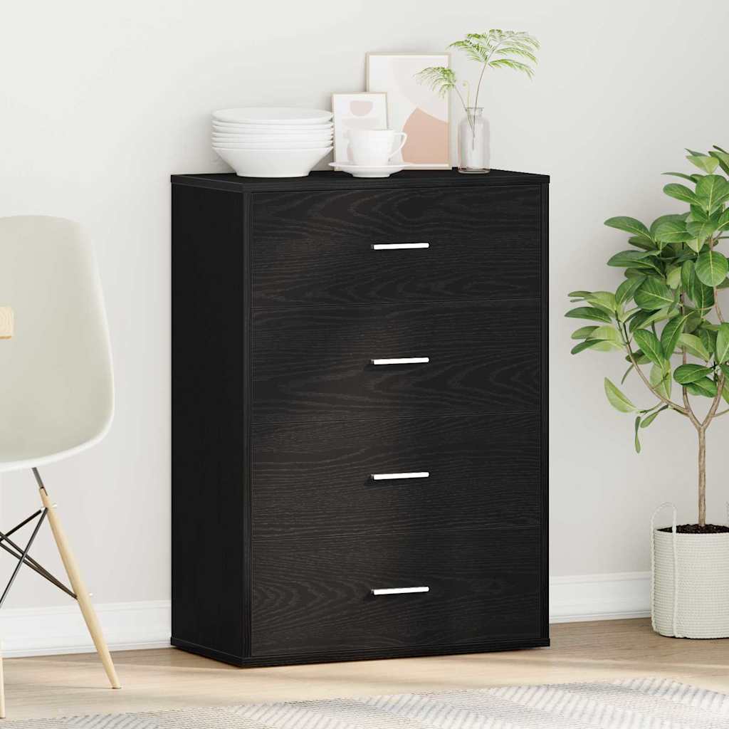 vidaXL Bufet Czarny Dąb 60 x 31 x 84 cm Materiał drewnopochodny