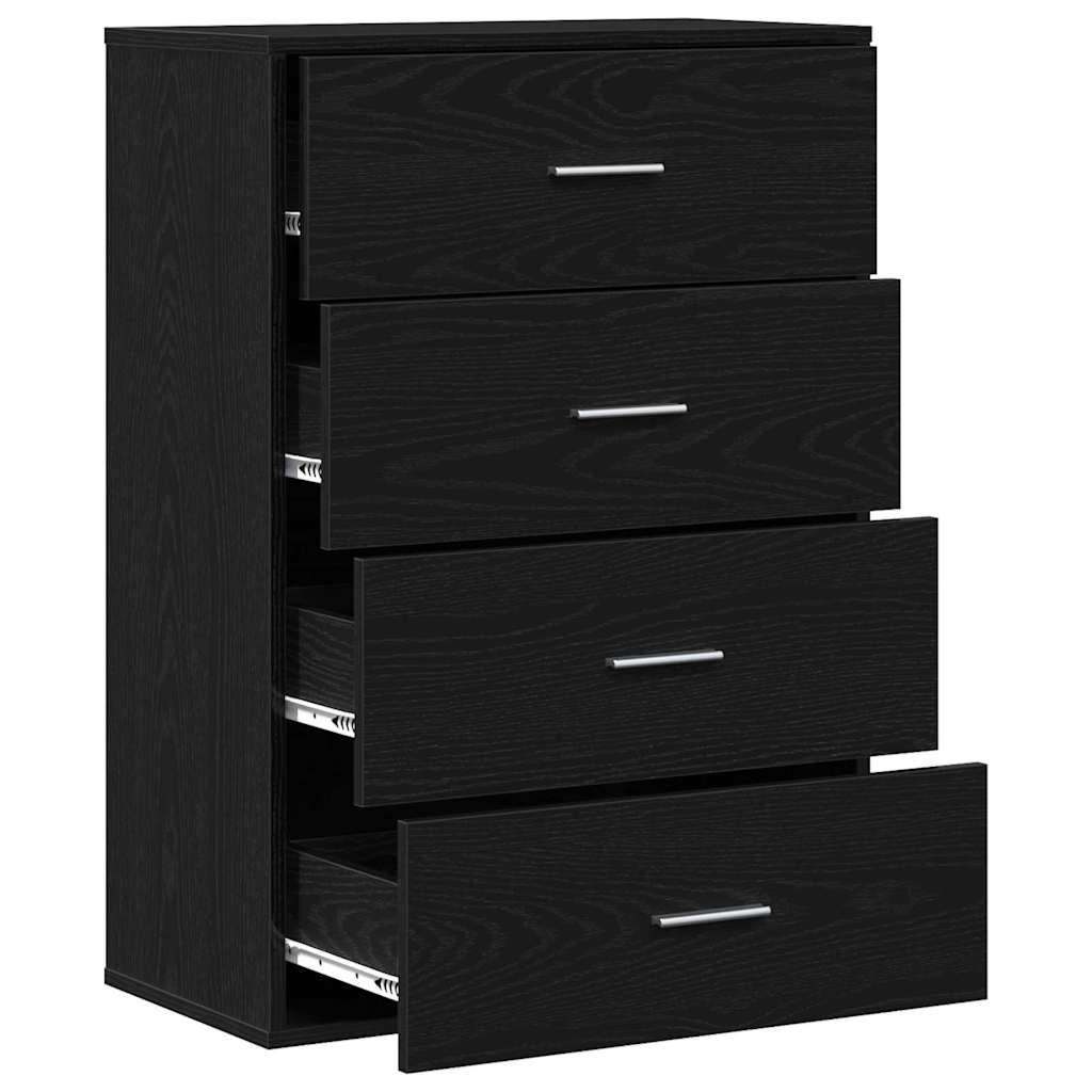 vidaXL Bufet Czarny Dąb 60 x 31 x 84 cm Materiał drewnopochodny