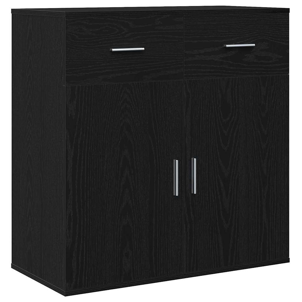 vidaXL Bufet Czarny Dąb 78 x 38 x 80 cm Materiał drewnopochodny