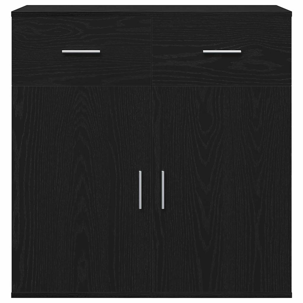 vidaXL Bufet Czarny Dąb 78 x 38 x 80 cm Materiał drewnopochodny