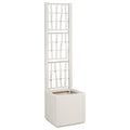 vidaXL Donica ogrodowa z trellem Biały 36 x 36 x 140 cm PP