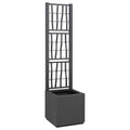 vidaXL Donica ogrodowa z trellem ciemnoszary 36 x 36 x 140 cm PP