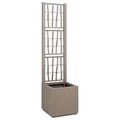 vidaXL Donica ogrodowa z trellem Jasny Brąz 36 x 36 x 140 cm PP