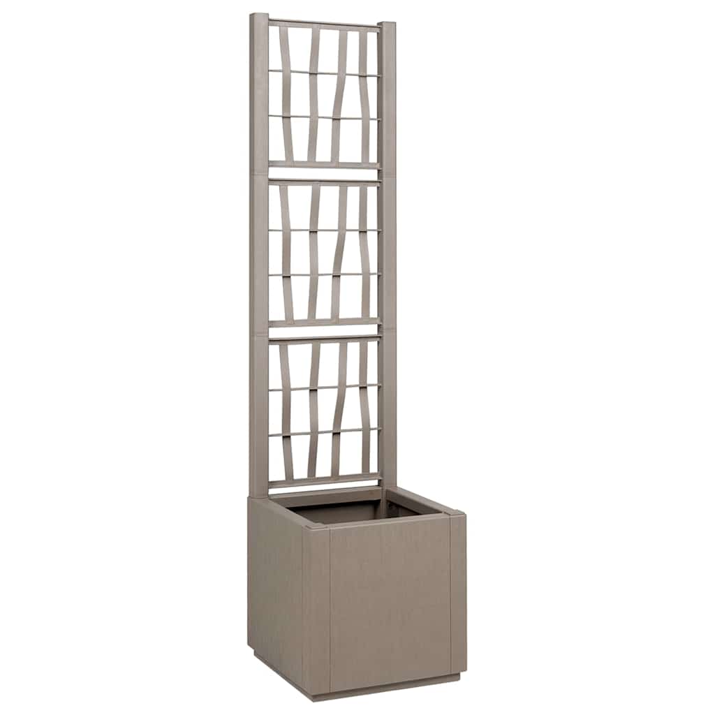 vidaXL Donica ogrodowa z trellem Jasny Brąz 36 x 36 x 140 cm PP