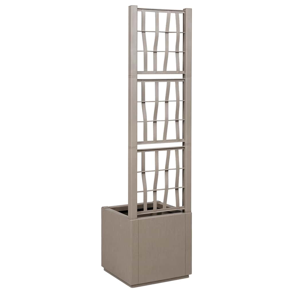 vidaXL Donica ogrodowa z trellem Jasny Brąz 36 x 36 x 140 cm PP