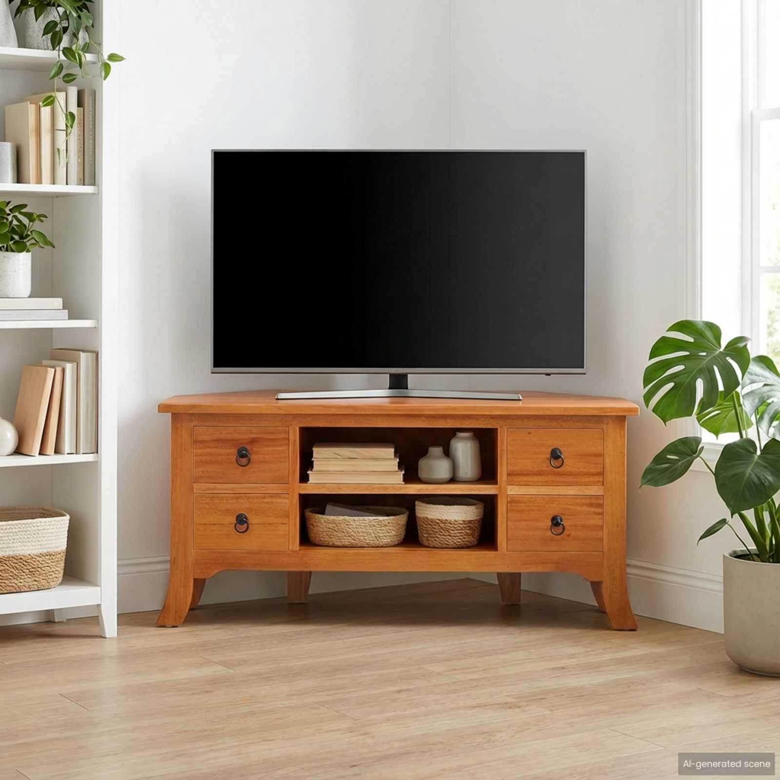 vidaXL Szafka pod telewizor z szufladą Naturalny 100 x 40,5 x 46 cm