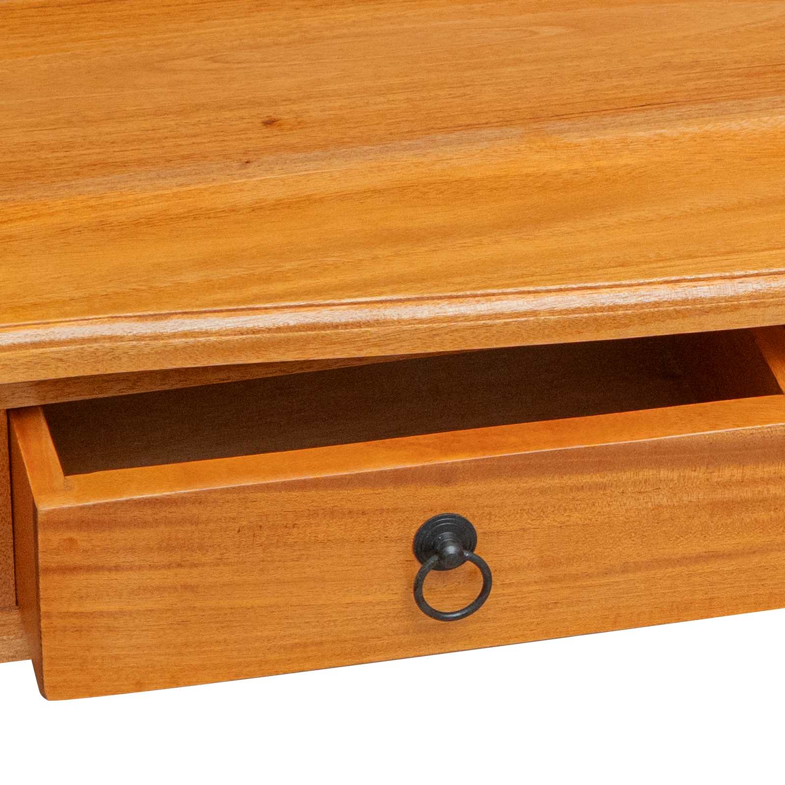 vidaXL Konsola Naturalny 115 x 32 x 76 cm Lite drewno mahoniowe