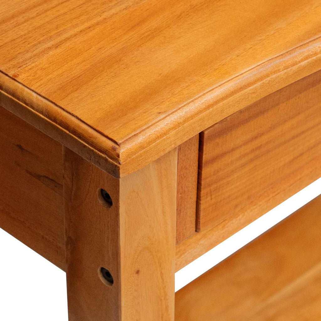vidaXL Konsola Naturalny 115 x 32 x 76 cm Lite drewno mahoniowe