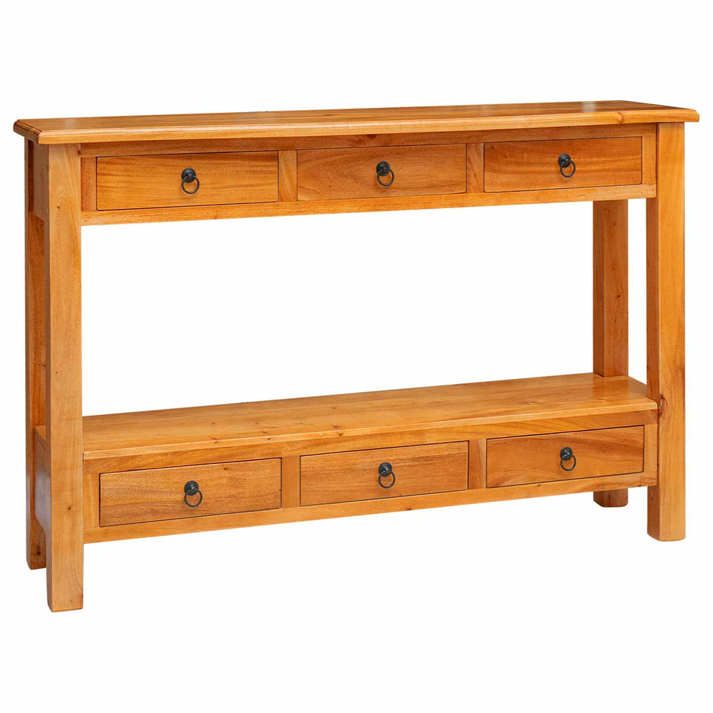 vidaXL Konsola Naturalny 115 x 32 x 76 cm Lite drewno mahoniowe
