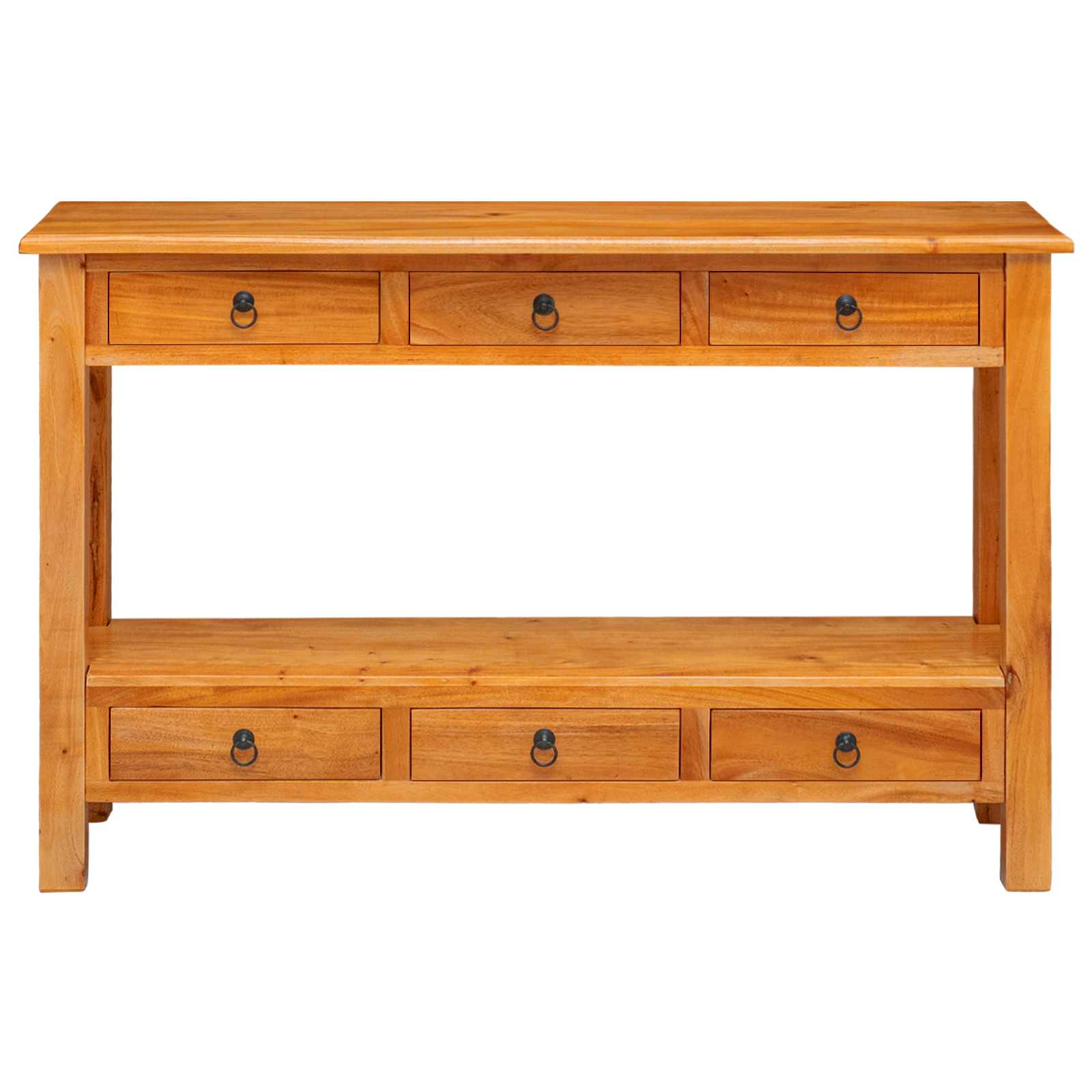 vidaXL Konsola Naturalny 115 x 32 x 76 cm Lite drewno mahoniowe