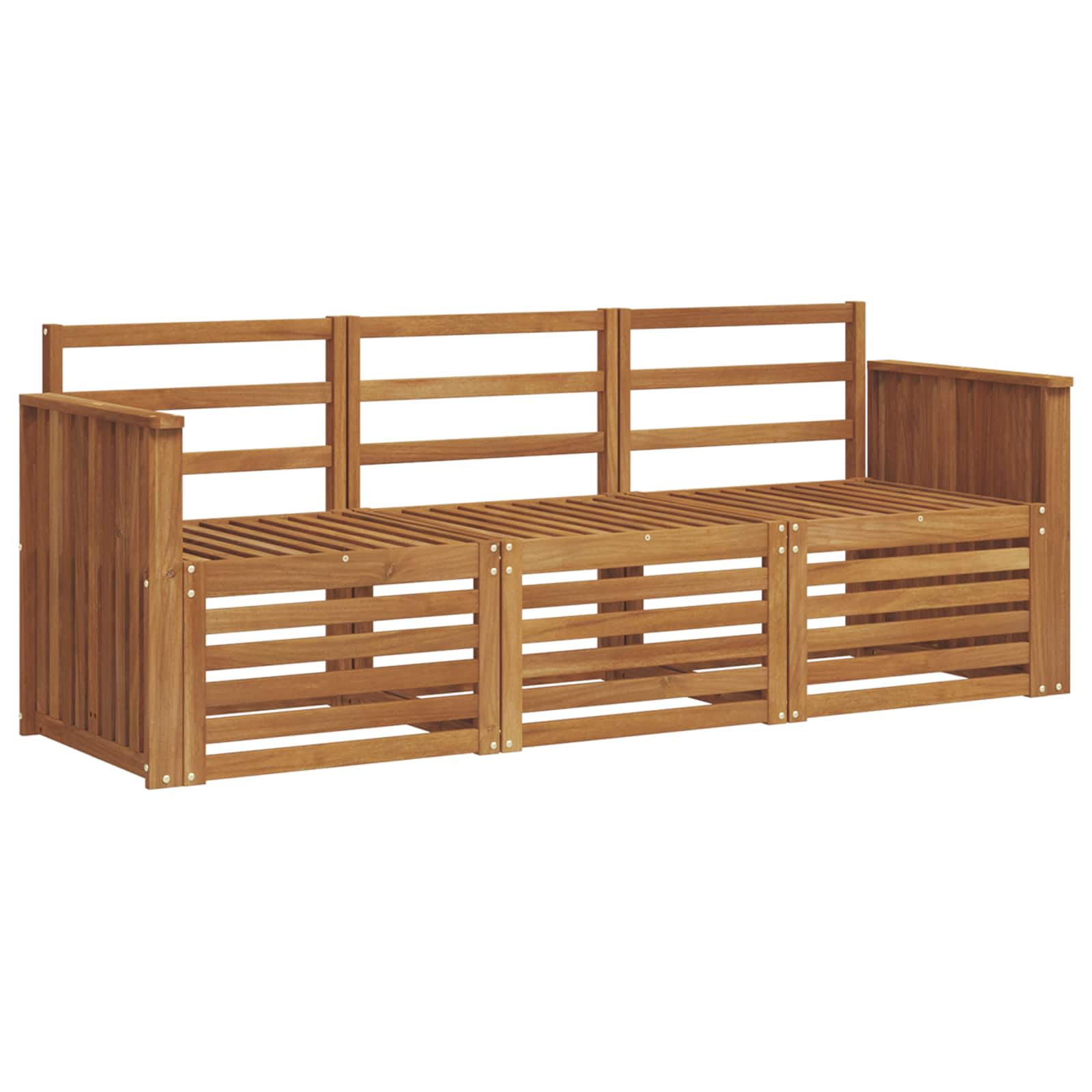 vidaXL Zestawy sof 3 pcs Naturalny Lite Drewno Akacji