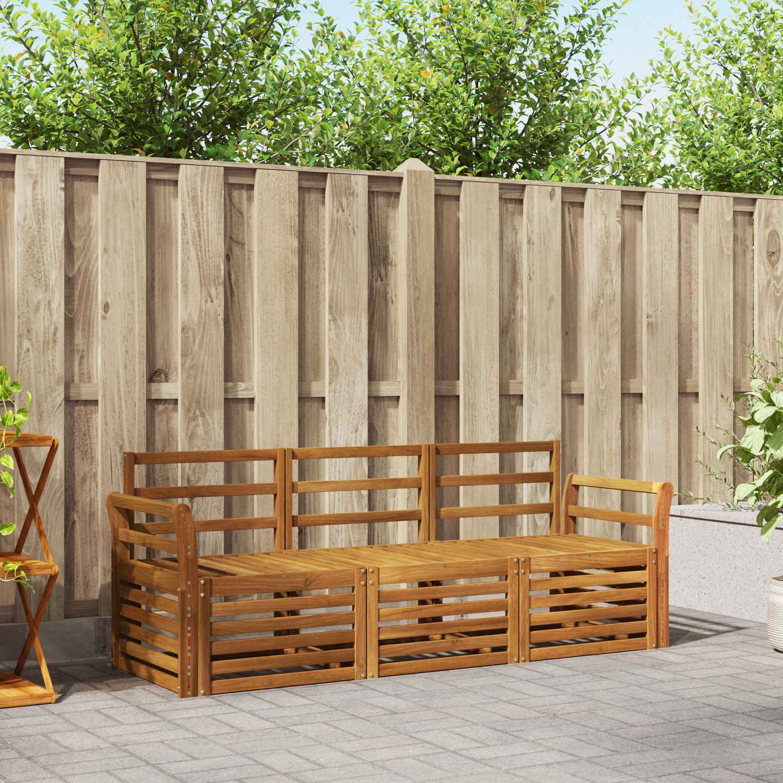 vidaXL Zestawy sof 3 pcs Naturalny Lite Drewno Akacji