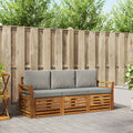 vidaXL Zestawy sof 3 pcs Naturalny i Jasny Szary Lite Drewno Akacji