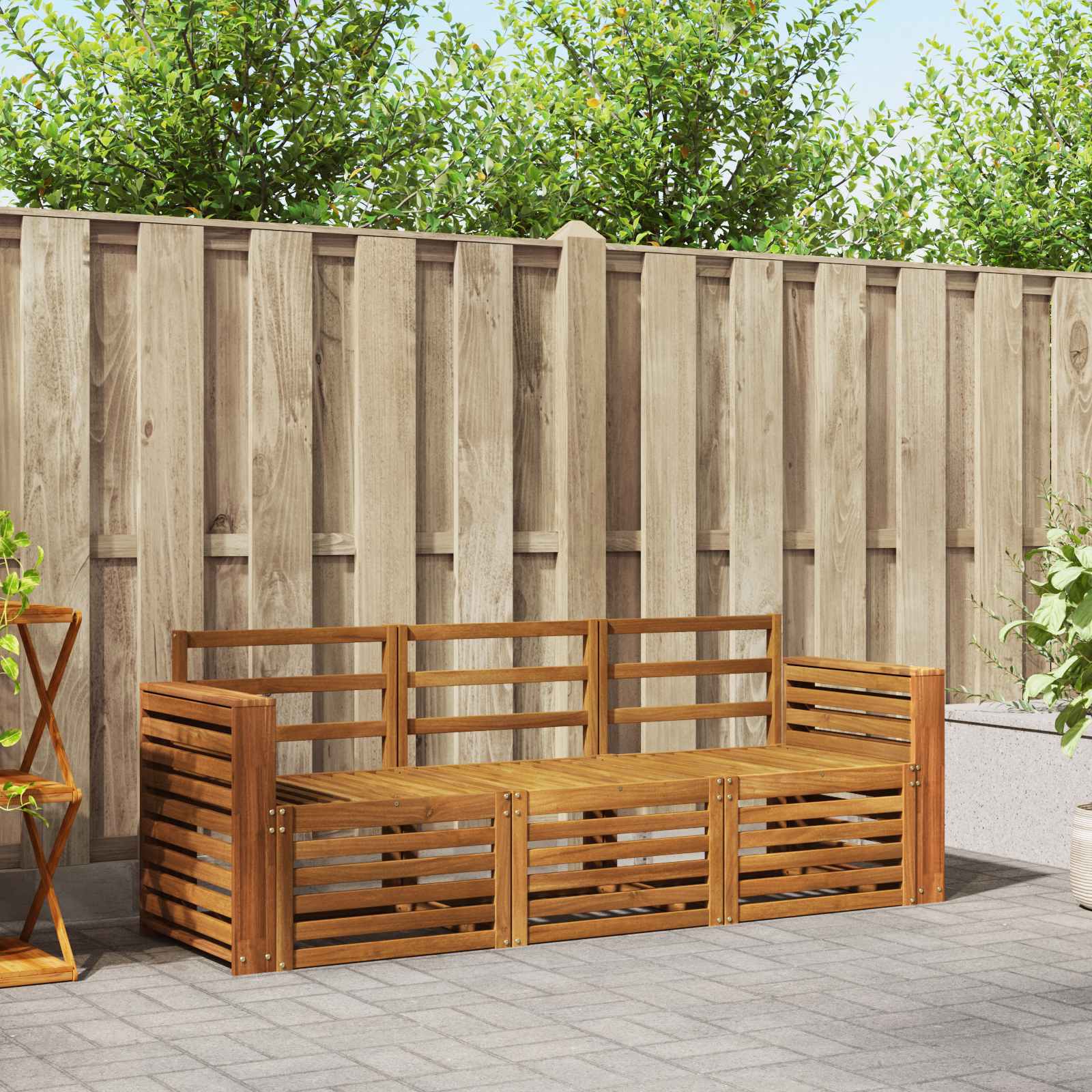 vidaXL Zestawy sof 3 pcs Naturalny Lite Drewno Akacji