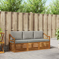 vidaXL Zestawy sof 3 pcs Naturalny i Jasny Szary Lite Drewno Akacji