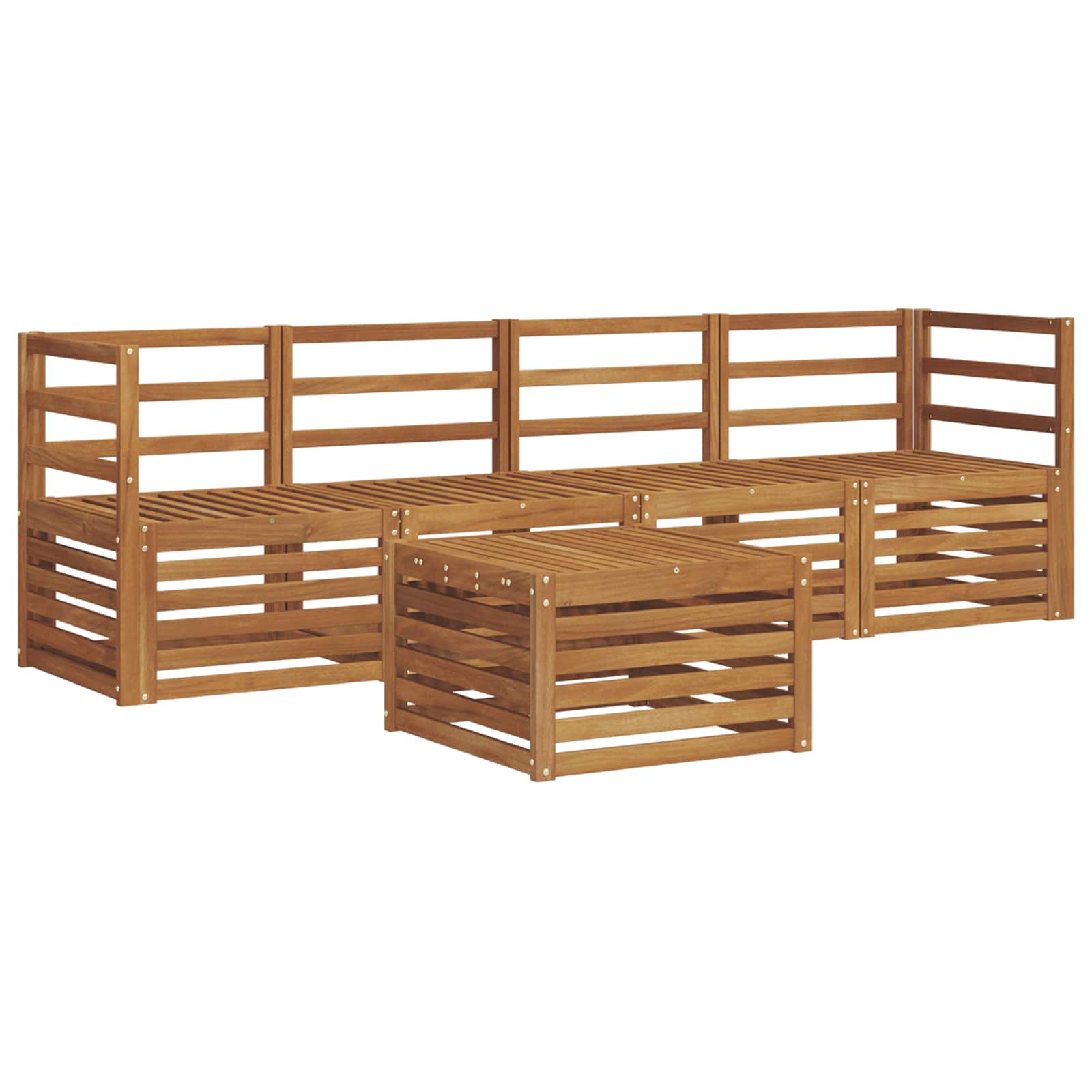 vidaXL Zestawy sof 5 pcs Naturalny Lite Drewno Akacji