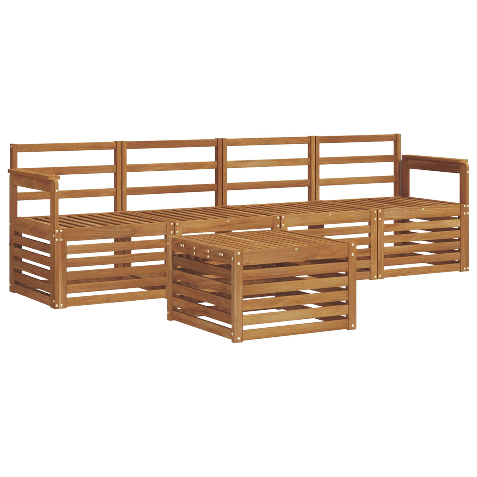 vidaXL Zestawy sof 5 pcs Naturalny Lite Drewno Akacji