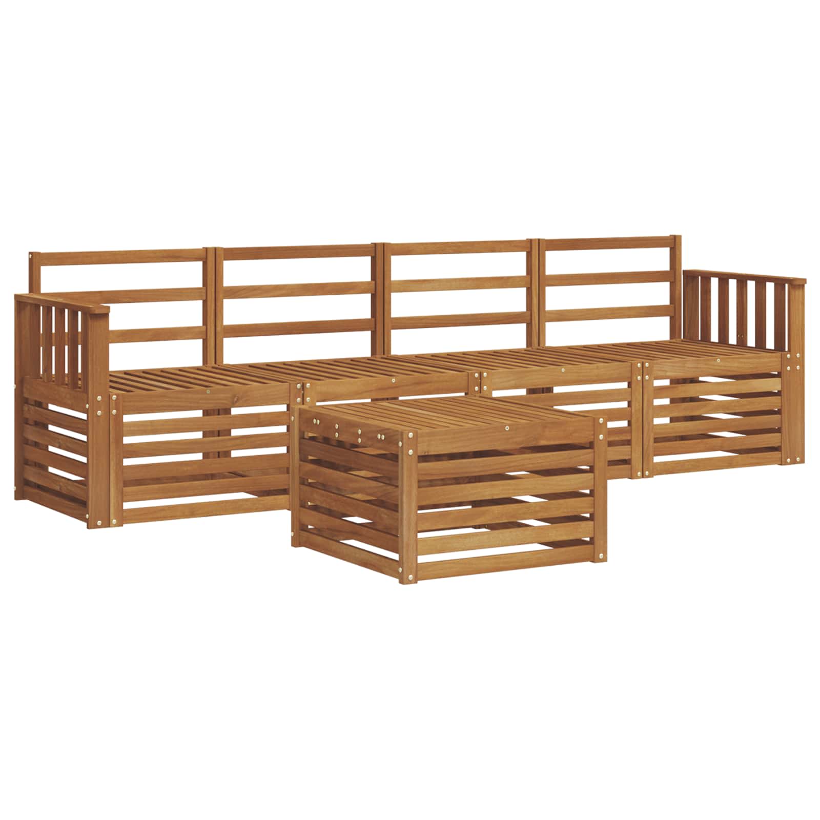 vidaXL Zestawy sof 5 pcs Naturalny Lite Drewno Akacji