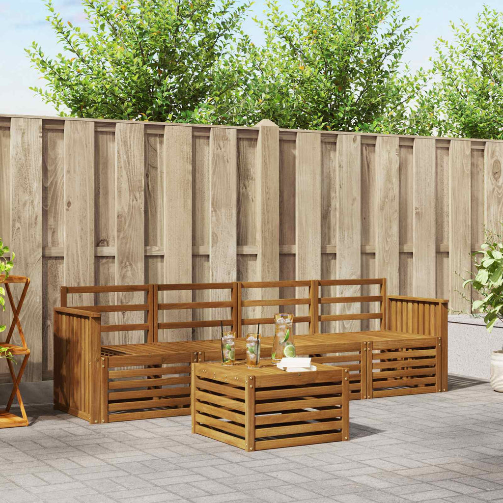 vidaXL Zestawy sof 5 pcs Naturalny Lite Drewno Akacji