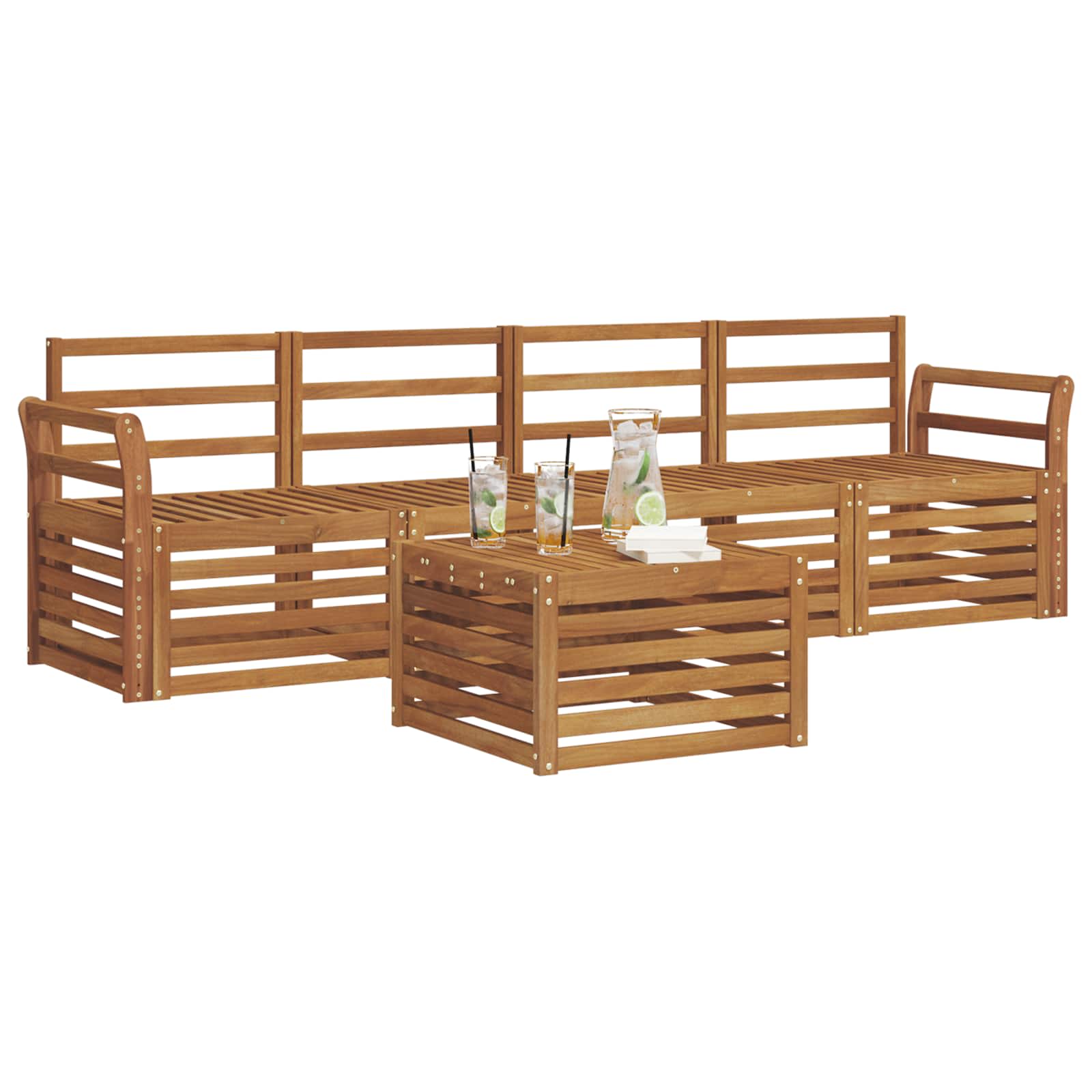 vidaXL Zestawy sof Naturalny Lite Drewno Akacji