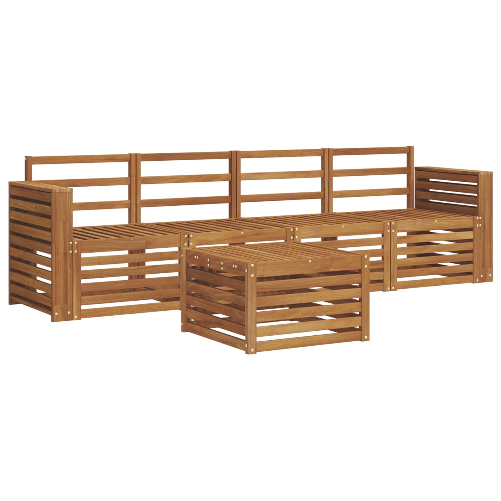 vidaXL Zestawy sof 5 pcs Naturalny Lite Drewno Akacji