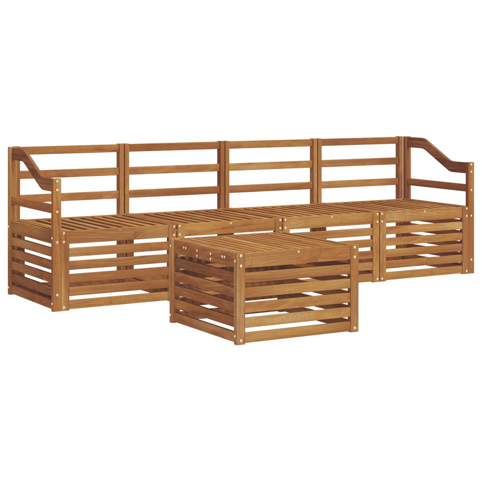 vidaXL Zestawy sof 5 pcs Naturalny Lite Drewno Akacji