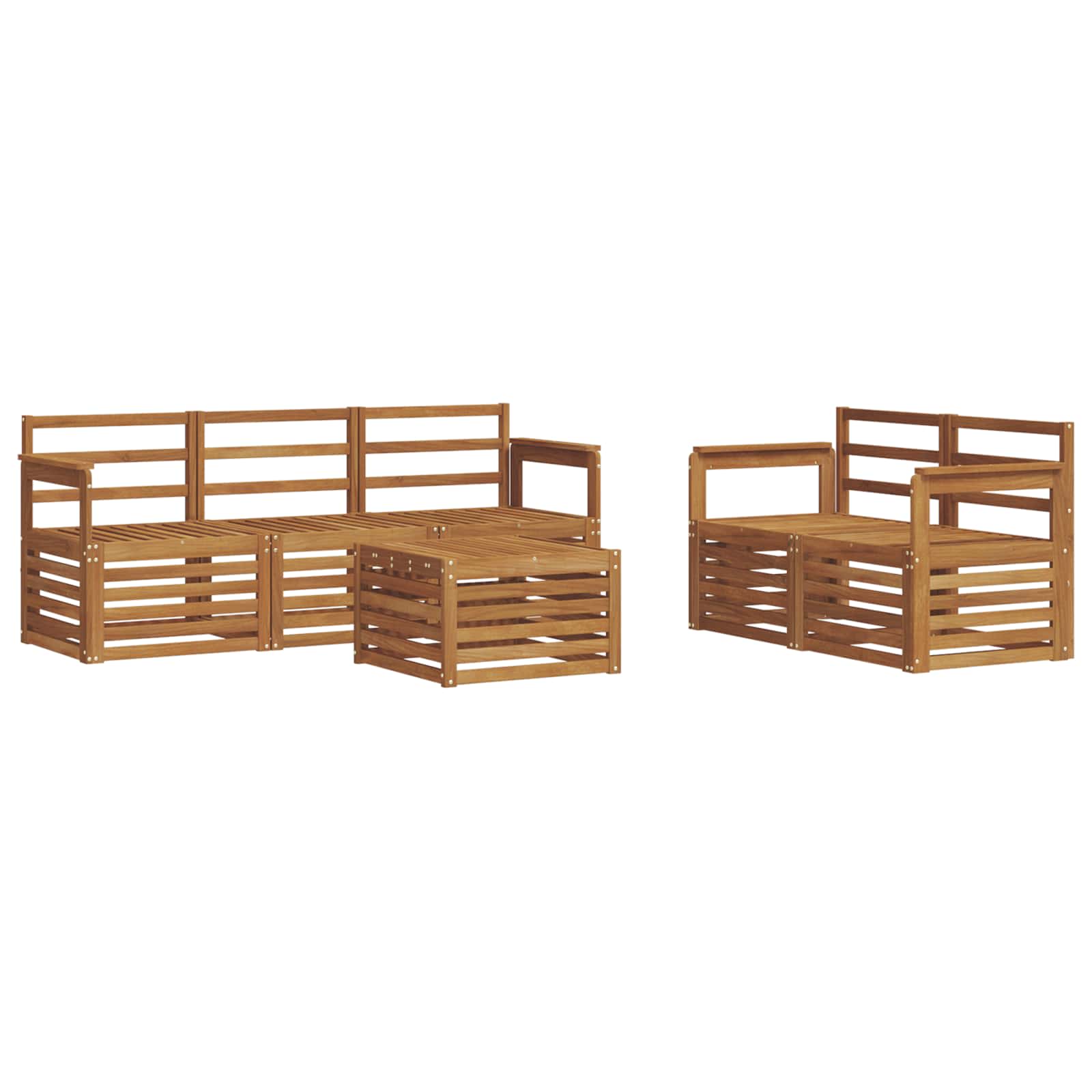 vidaXL Zestawy sof 6 pcs Naturalny Lite Drewno Akacji