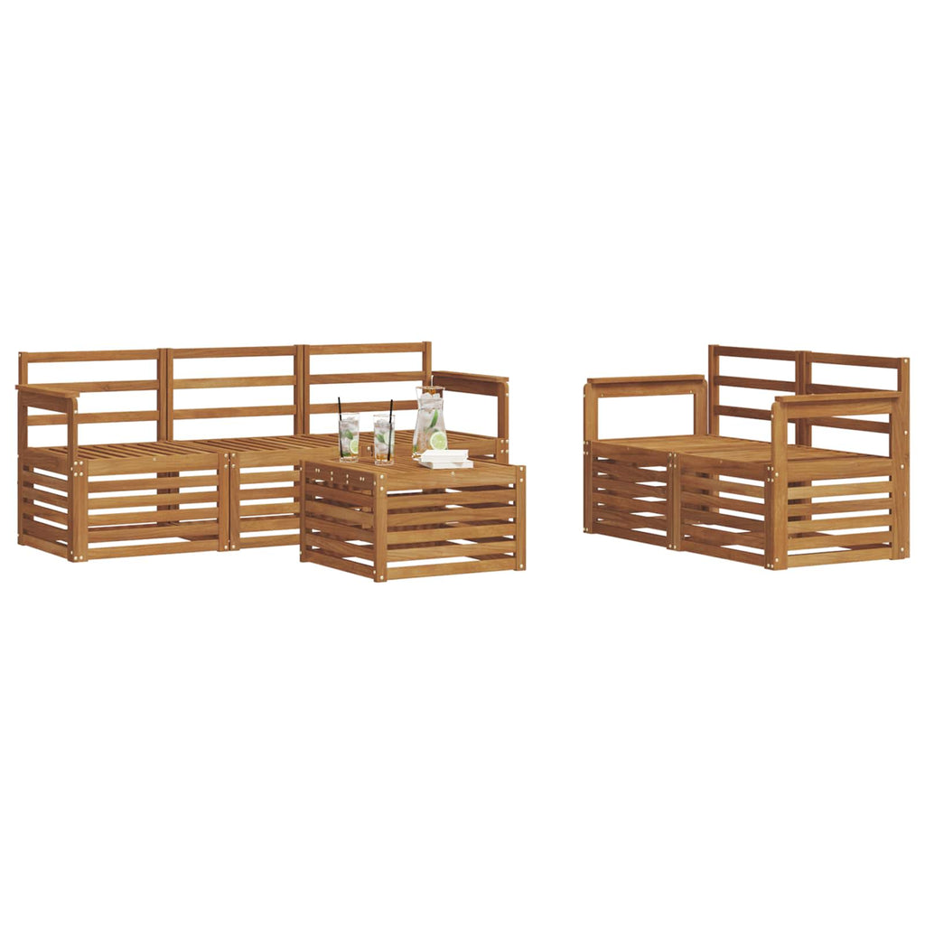 vidaXL Zestawy sof 6 pcs Naturalny Lite Drewno Akacji