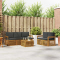 vidaXL Zestawy sof 6 pcs Naturalny i Antracytowy Lite Drewno Akacji