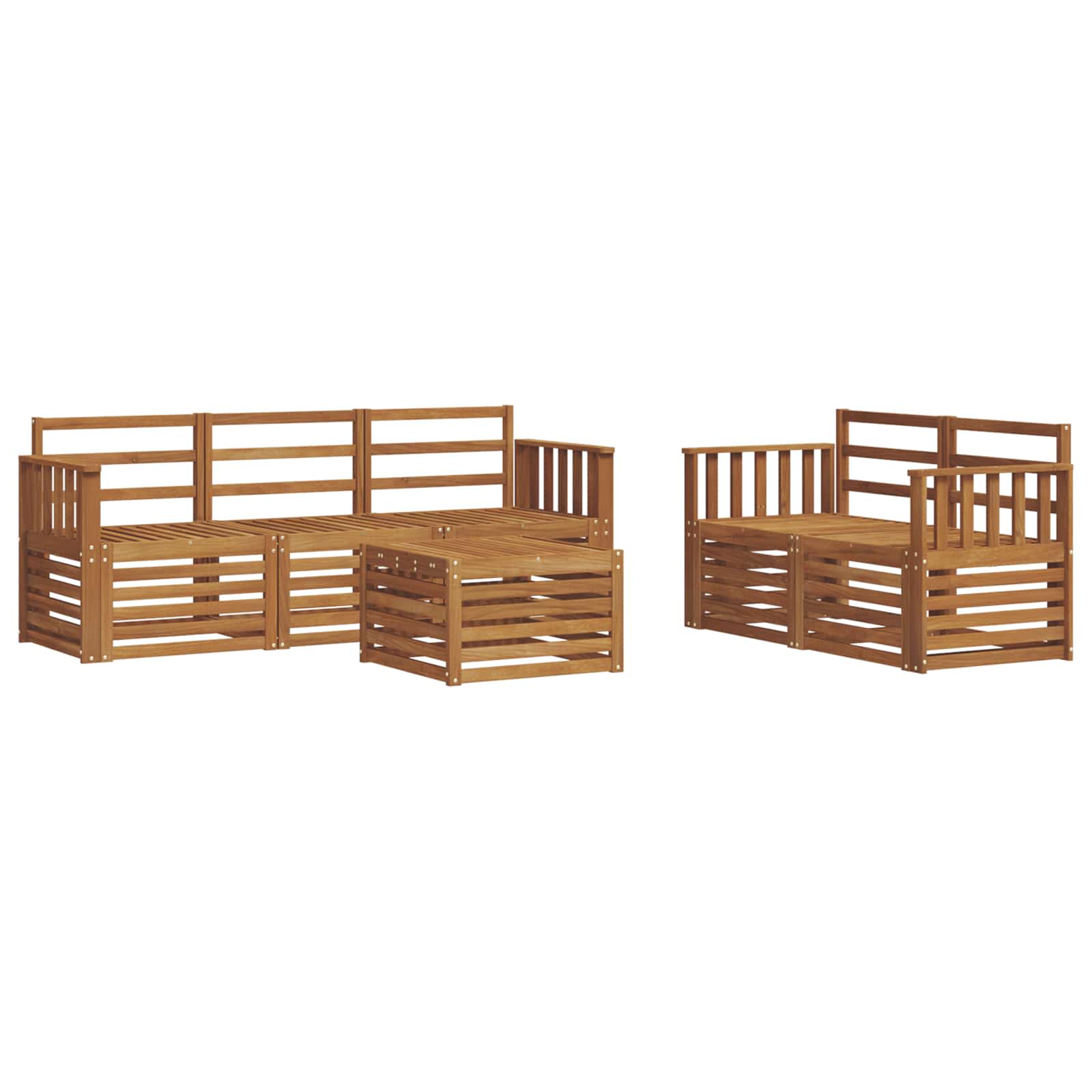 vidaXL Zestawy sof 6 pcs Naturalny Lite Drewno Akacji