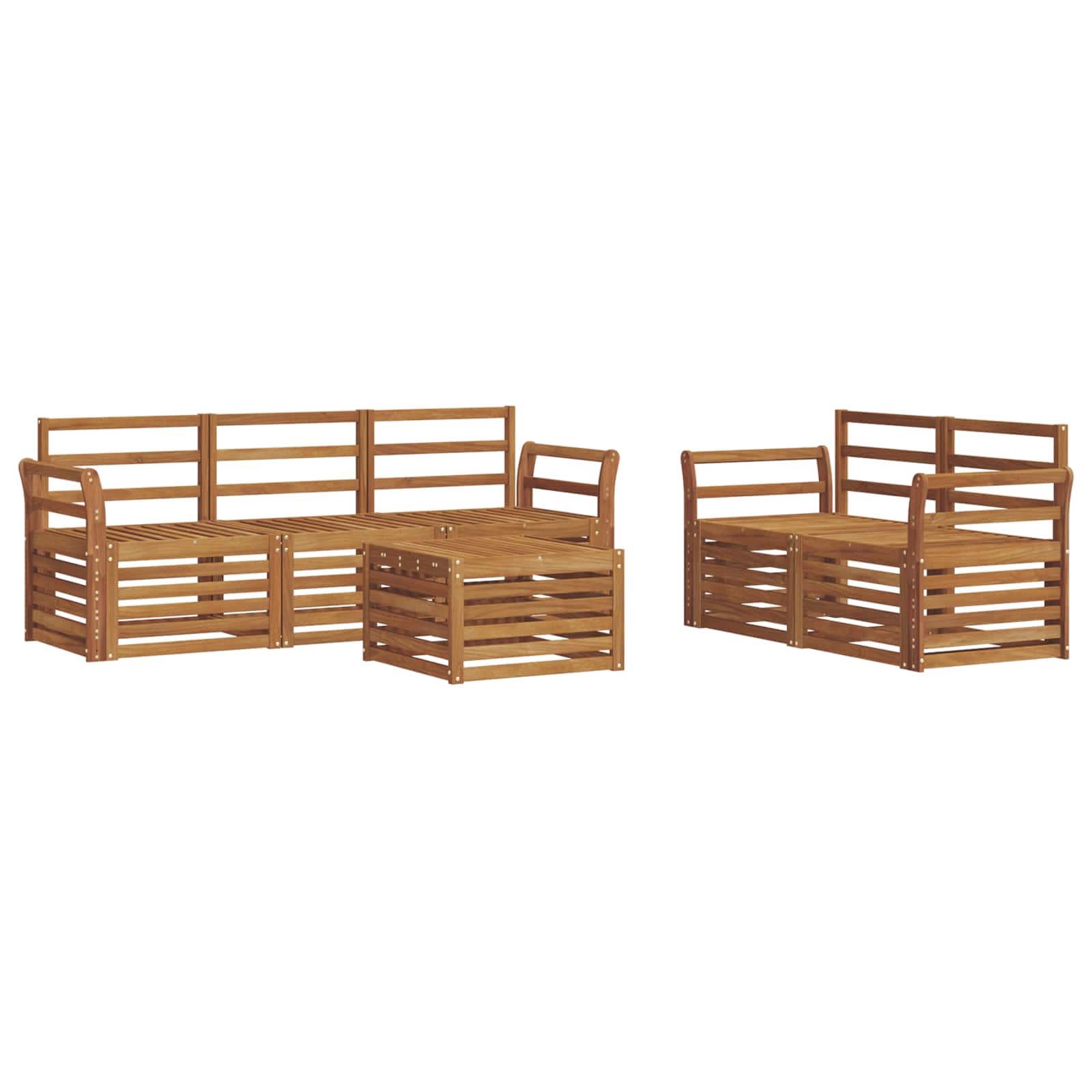 vidaXL Zestawy sof 6 pcs Naturalny Lite Drewno Akacji