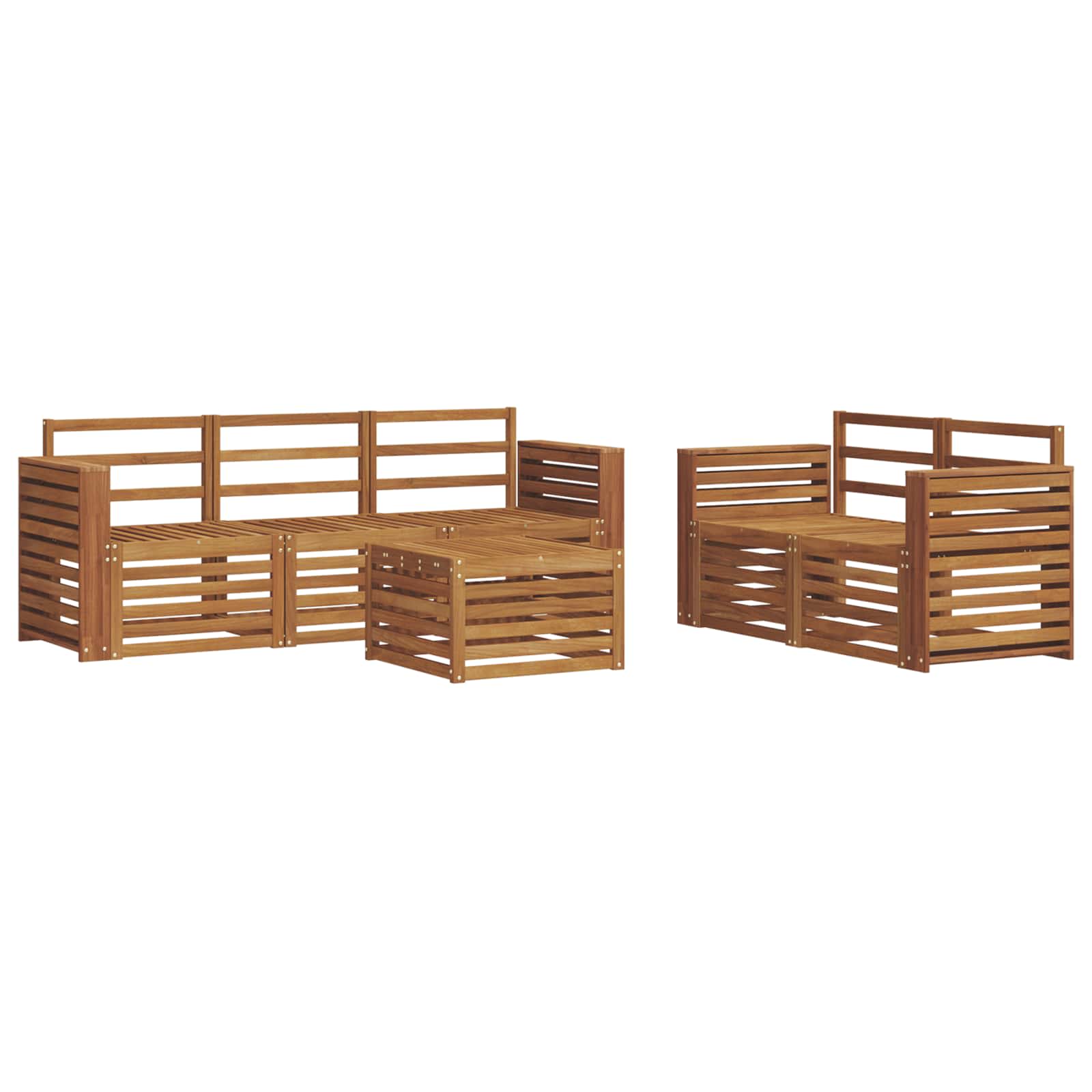 vidaXL Zestawy sof 6 pcs Naturalny Lite Drewno Akacji