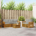 vidaXL Zestawy sof 6 pcs Naturalny i Jasny Szary Lite Drewno Akacji