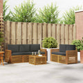 vidaXL Zestawy sof 6 pcs Naturalny i Antracytowy Lite Drewno Akacji