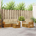 vidaXL Zestawy sof 6 pcs Naturalny i Beżowy Lite Drewno Akacji