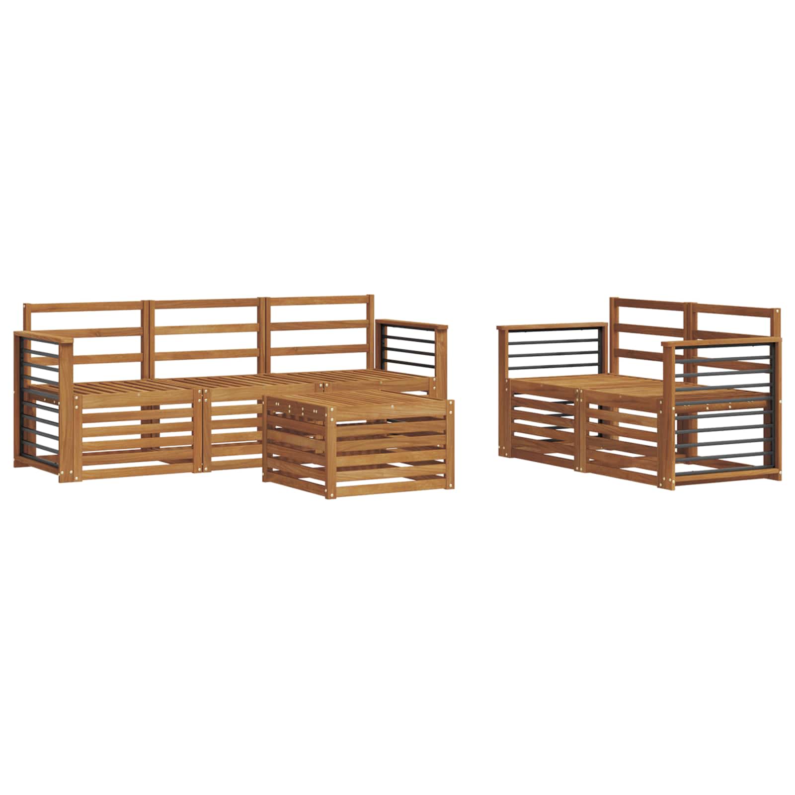 vidaXL Zestawy sof 6 pcs Naturalny Lite Drewno Akacji