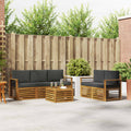 vidaXL Zestawy sof 6 pcs Naturalny i Antracytowy Lite Drewno Akacji