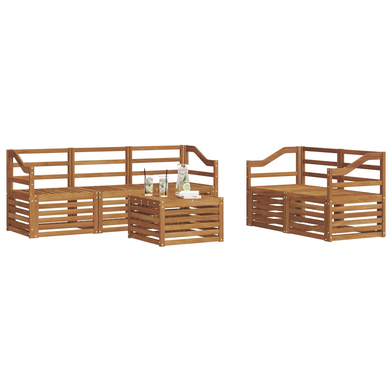 vidaXL Zestawy sof 6 pcs Naturalny Lite Drewno Akacji