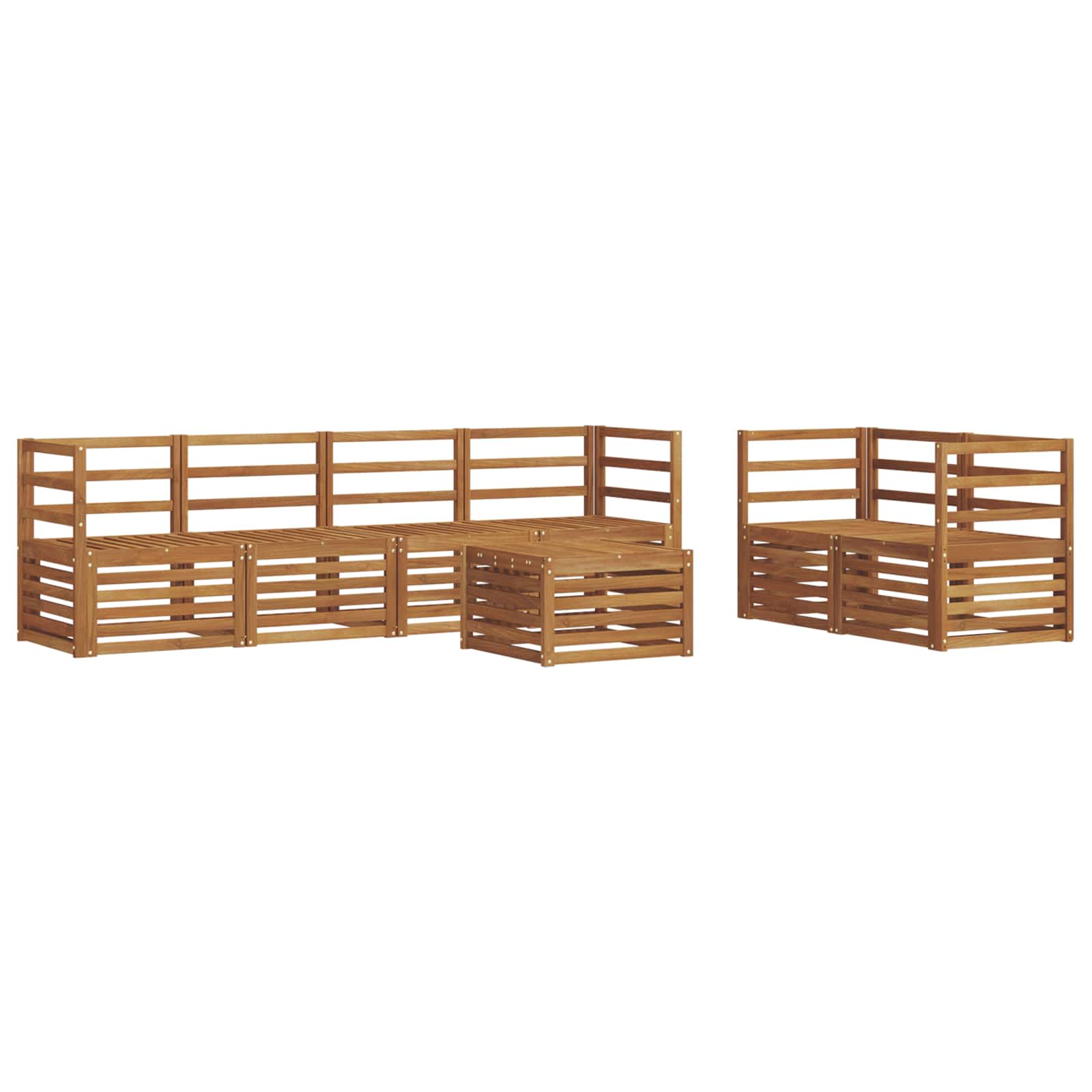 vidaXL Zestaw sof na zewnątrz 7 pcs Naturalny Lite Drewno Akacji