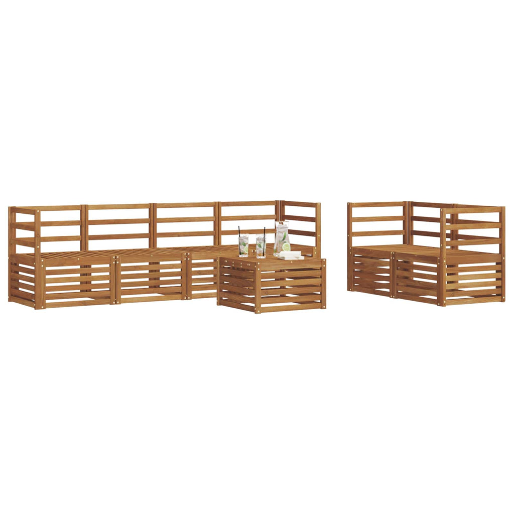 vidaXL Zestaw sof na zewnątrz 7 pcs Naturalny Lite Drewno Akacji