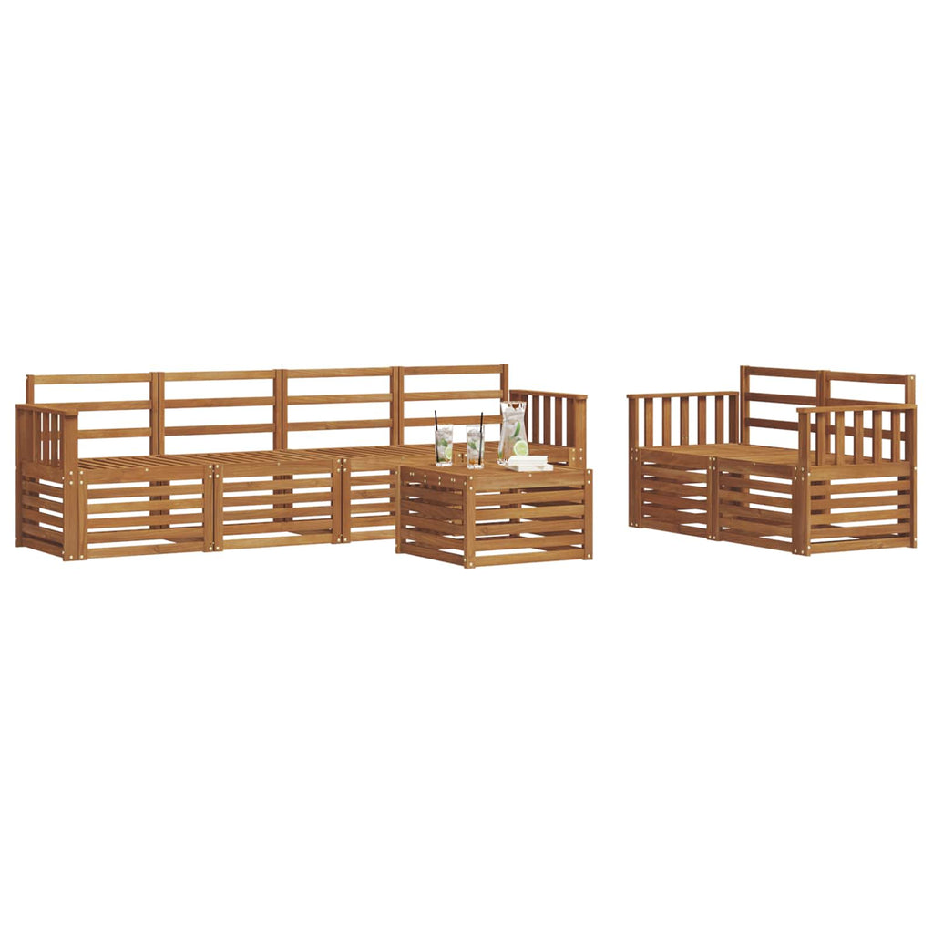 vidaXL Zestaw sof na zewnątrz 7 pcs Naturalny Lite Drewno Akacji