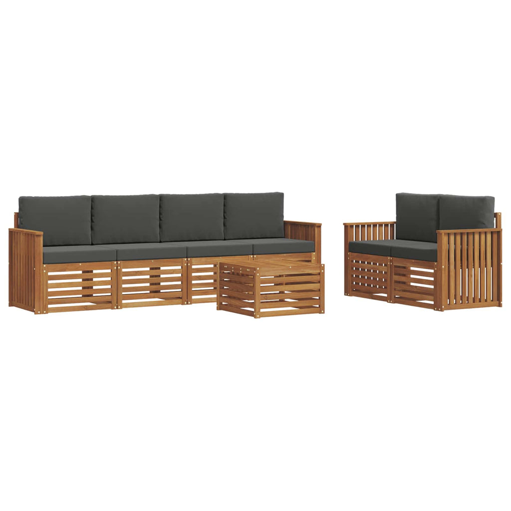 vidaXL Zestaw sof na zewnątrz z poduszką 7 pcs Naturalny i Antracytowy